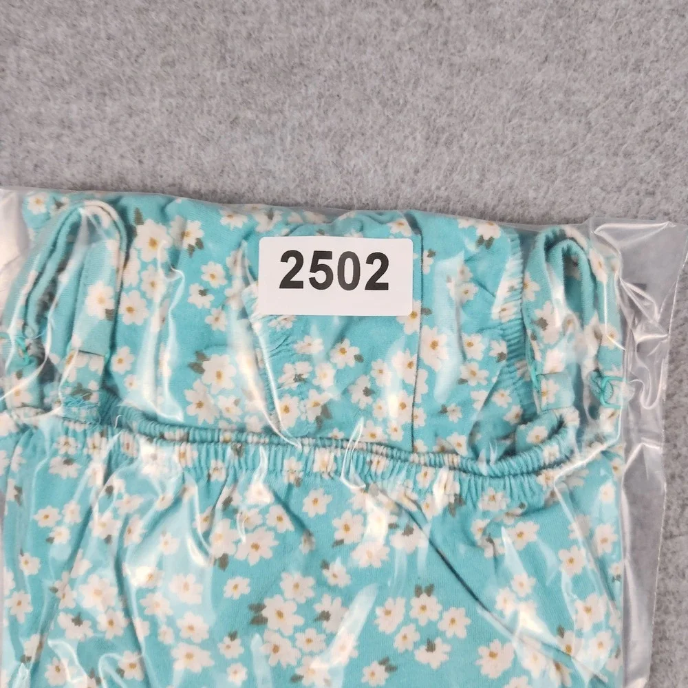 SO Fit & Flare Dress Girls XL 14/16 Blue Floral Boho Cold Shoulder Smocked Waist